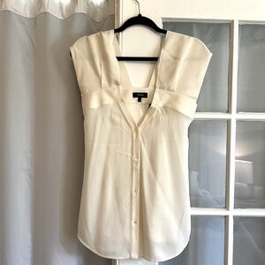 Theory cream blouse